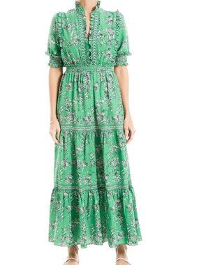 MAX STUDIO WOMEN'S GREEN MAXI DRESS (SMALL)